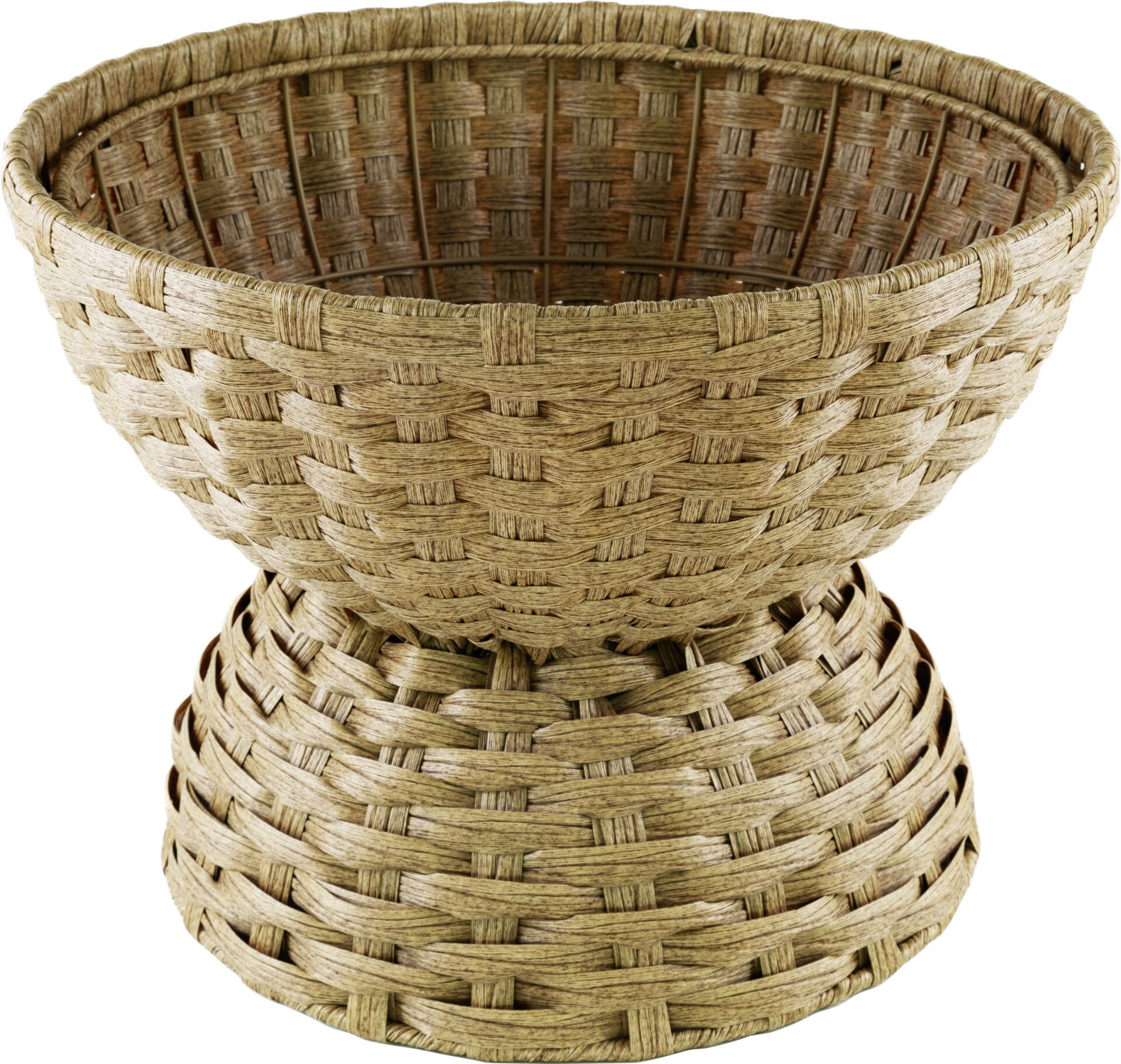 Korb rund, beige, Polyrattan